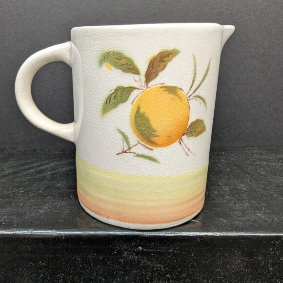 Vintage Harmony House Iron Stone 4264 Tangerine Pattern 8 Oz Creamer - Picture 4 of 8